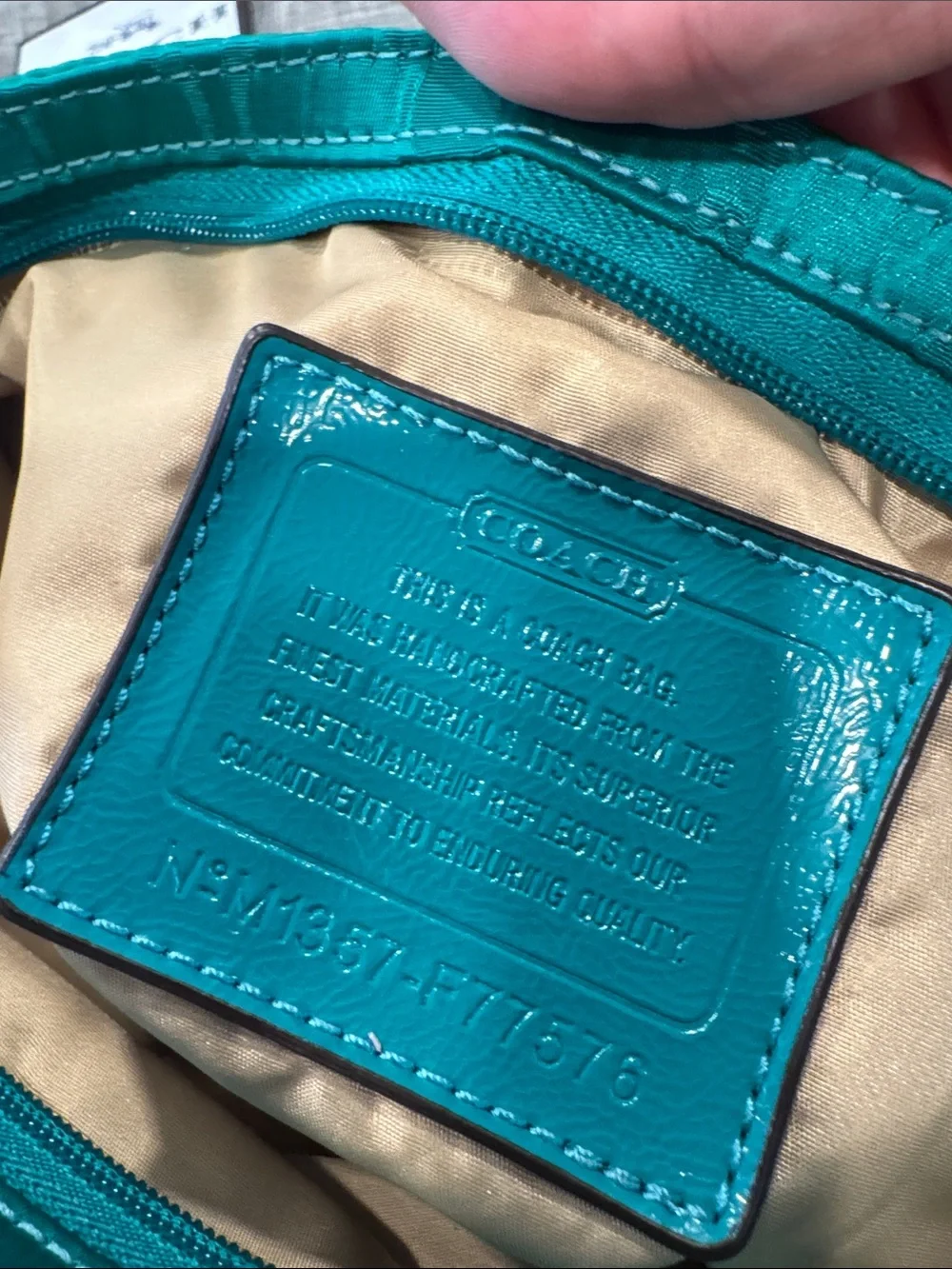Coach Bag Getaway Green Blue Colorblock  Signature Logo Jacquard Crossbody Bag